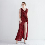 Women Sequin Sequin Long Evening Dress