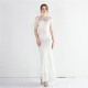 Women Symphony Sequin Strapless Short Sleeve Sequin Long Fishtail Evening Dress