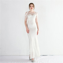 Women Symphony Sequin Strapless Short Sleeve Sequin Long Fishtail Evening Dress Women Symphony Sequin Strapless Short Sleeve Sequin Long Fishtail Evening Dress