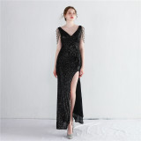Women Sequin Sequin Long Evening Dress