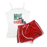 Women's Sexy Graphic Print Sling Shorts Set Yoga Pants Set
