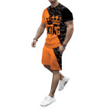 Mens Fashion Casual Solid Print Two Piece Menswear