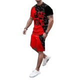 Mens Fashion Casual Solid Print Two Piece Menswear