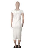 Women's Summer Solid Color Short Sleeve Dress