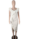 Women's Summer Solid Color Short Sleeve Dress
