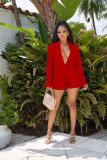 Women Fashion Spring/Summer Blazer+ ShortsTwo-Piece Set