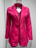 Women fashion Blazer+Shorts with belt Two-piece