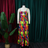 Summer Straps Print Sexy Fashion Style Maxi Dress
