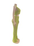 Women's Hollow Out See-Through Two-Piece Beach Style Mesh Sexy Fashion Two Piece Pants Set