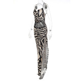 Women's Summer Fashion Print Patchwork Low Back Sling Dress