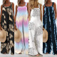 Summer Print Sleeveless Loose Casual Sling Loose Jumpsuit