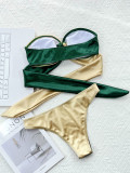 Women Contrast Sexy Bikini Two Piece