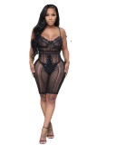 Fashion Corset Underwire Sling T Stripe Lace Casual Sexy Jumpsuit