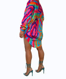 Women's Tie Dye Print Fashion Cardigan Dress