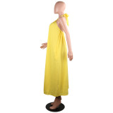 Women's Sling Loose Halter Print Boho Maxi Dress