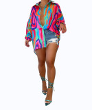Women's Tie Dye Print Fashion Cardigan Dress