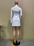Women Spring Fashion Slit Turndown Collar Shirt