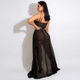 Women Beaded suspenders dress two-piece set