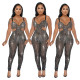 Women Sexy Beaded Mesh Straps Sleeveless Jumpsuit