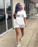 Women Casual Print Top + Shorts Two-Piece Set