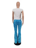 Women's Printed Sleeveless Fringe Two Piece Pants Set