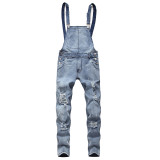 Men'S Denim Bib Suspender Men'S Denim Pant Jumpsuit