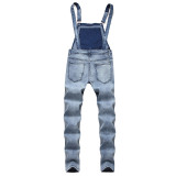 Men'S Denim Bib Suspender Men'S Denim Pant Jumpsuit