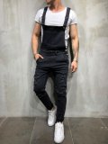 Men'S Denim Bib Suspender Men'S Denim Pant Jumpsuit