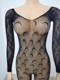 Women Sexy Hollow Lingerie Mesh Jumpsuit