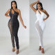 Womens Sexy Beaded cut out Sleeveless Jumpsuit
