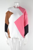 Winter Basic Diamond Pullover Sweater Long Sleeve Round Neck Hipster Plus Size Knitting Shirt