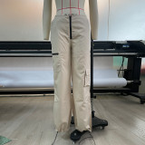 Spring Summer Cargo Pants Women's Multi-pocket Wide Leg Pants Straight High Waist Loose Pants