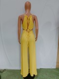 Sexy Irregular Lace-Up Wrap Chest Loose Wide Leg Jumpsuit