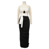 Women Summer Irregular Color Contrast Dress