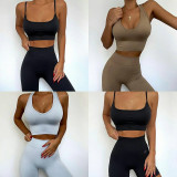 Spring/Summer Seamless Yoga Wear High Waist Fitness Pants Women Yoga Set