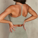 Spring Summer sports bra seamless yoga clothes trousers fitness short sleeve women yoga Set