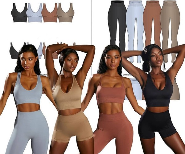 Spring/Summer Seamless Yoga Wear High Waist Fitness Pants Women Yoga Set