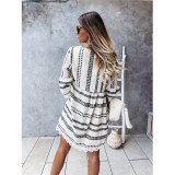 Women clothes summer V Neck lace Patchwork casual dress