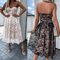 Summer sexy strapless Lace Elegant Party Dress Summer sexy strapless Lace Elegant Party Dress