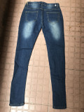 Women Chain Charm Stretch Ripped Denim Pant