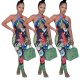 Women Sexy Printed halter neck hollow out Jumpsuit
