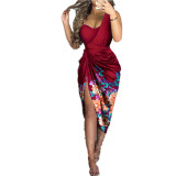 Women's Solid Sexy Sequin Slit Maxi Pleated One-Shoulder Evening Dress