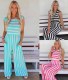 Summer Striped Round Neck Sleeveless Jumpsuit