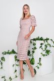 Ladies Elegant Fashion Lace Short Sleeve Maxi Dress