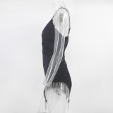 Summer Sexy Strap V-Neck Fringed Nightclub Party Dress
