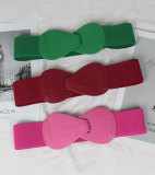 Red Elastic Waistband Wide Belt Ladies Black Stretch Bow Waist Belt(MOQ 2)