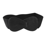 Red Elastic Waistband Wide Belt Ladies Black Stretch Bow Waist Belt(MOQ 2)