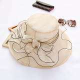 Summer Flower Mesh Sun Hat Beach Sunscreen Sun Hat Women'S Organza Formal Top Hat