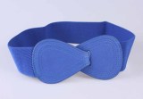 Red Elastic Waistband Wide Belt Ladies Black Stretch Bow Waist Belt(MOQ 2)