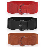 Autumn And Winter Wide Belt Ladies Fashion Versatile Decorative Belt Dress Coat Elastic Girdle(MOQ 2)
